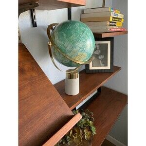 Granite based World Globe - w/ Gold Overlay on Elevation Bars